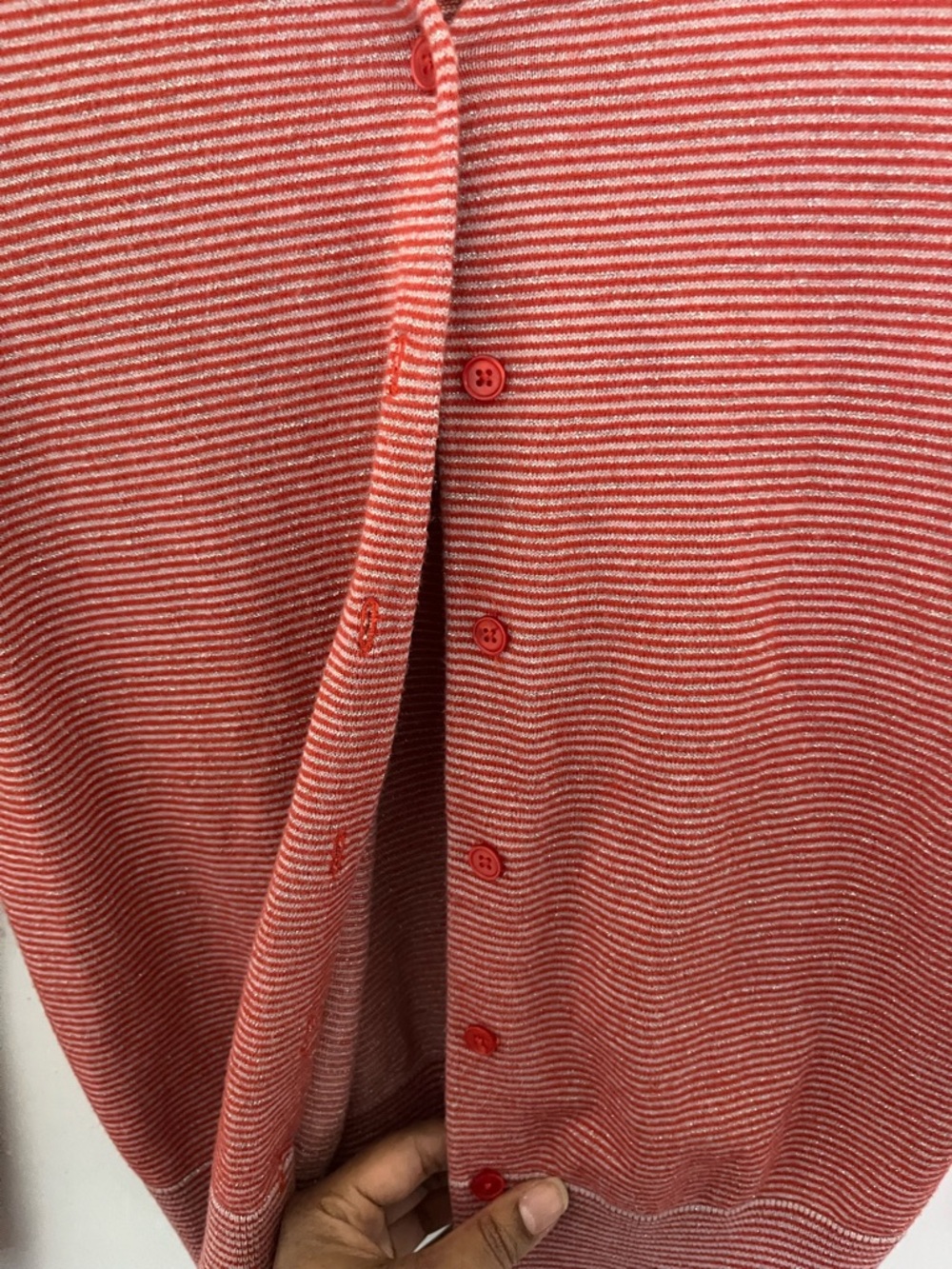 Talbots Rose-Striped Button Cardigan - Picture 5 of 7